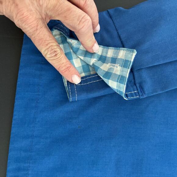 Leisure Jacket 70sVintage Activa Blue Sz 12 plaid contrast ( missing buttons) - Picture 10 of 14